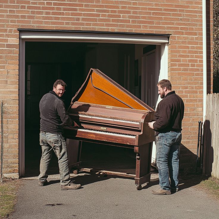 two men moving a piano